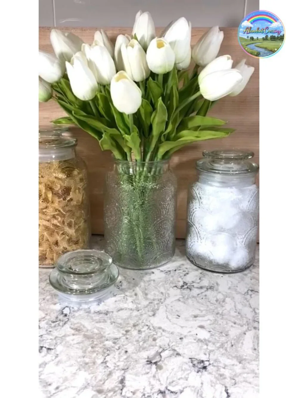 Set of 3 Glass Food Storage Canisters with Airtight Lids - Pantry Organization